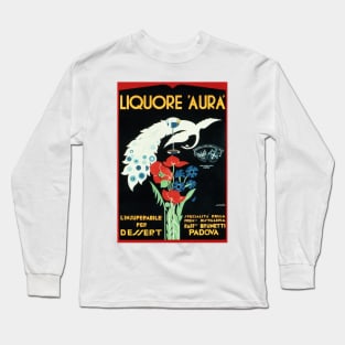 LIQUORE AURA Padova Italy Vintage Alcohol Liqueur Wine Advertisement Art Long Sleeve T-Shirt